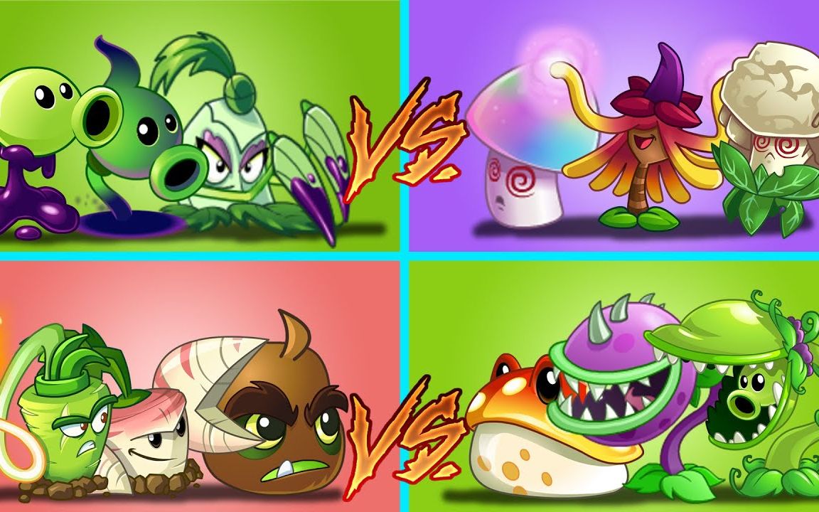 植物大战僵尸2:cactus nivel 100 vs lanzaguisante sombrio