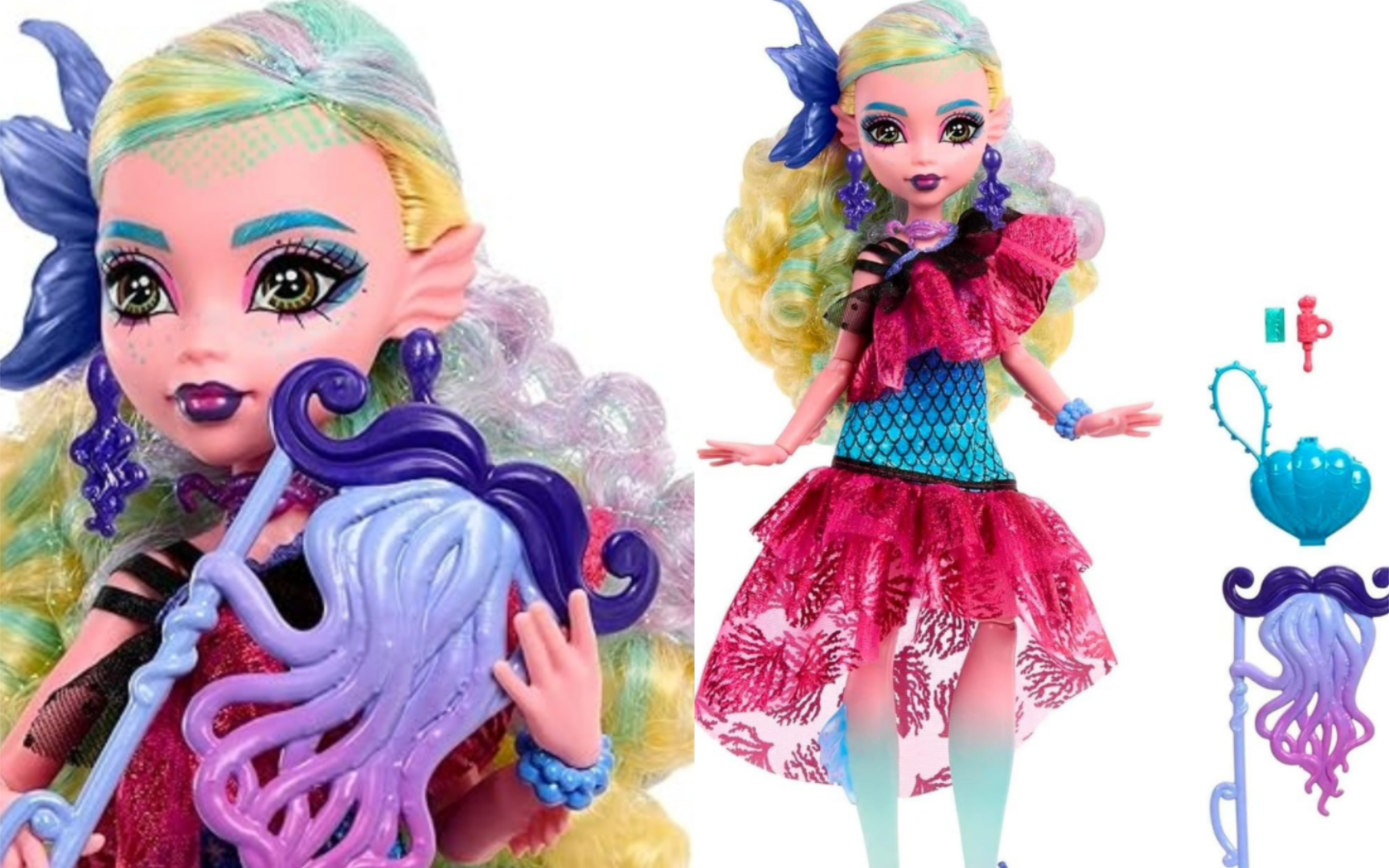 【娃娃 娃娃开箱】怪物高中monsterhigh系列:舞会系列鱼妹,华丽的