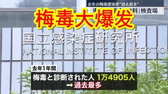 Video herunterladen: 【中日双语】日本梅毒继续大爆发，去年感染人数1万4905人，又一次刷新历史新高。因为孕妇感染梅毒而罹患先天性梅毒的儿童患者也创下历史新高。