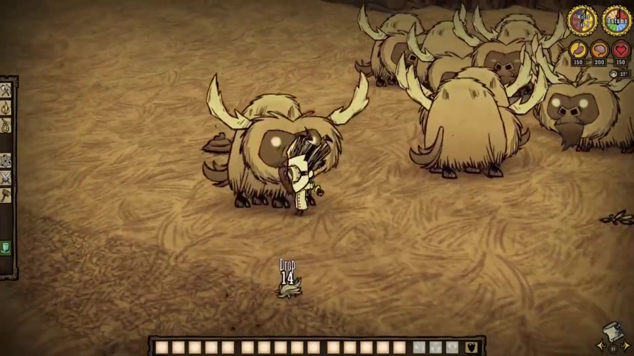 饑荒聯機如何馴服野牛光喂草可不行哦dontstarvetogetherguidebeefalo