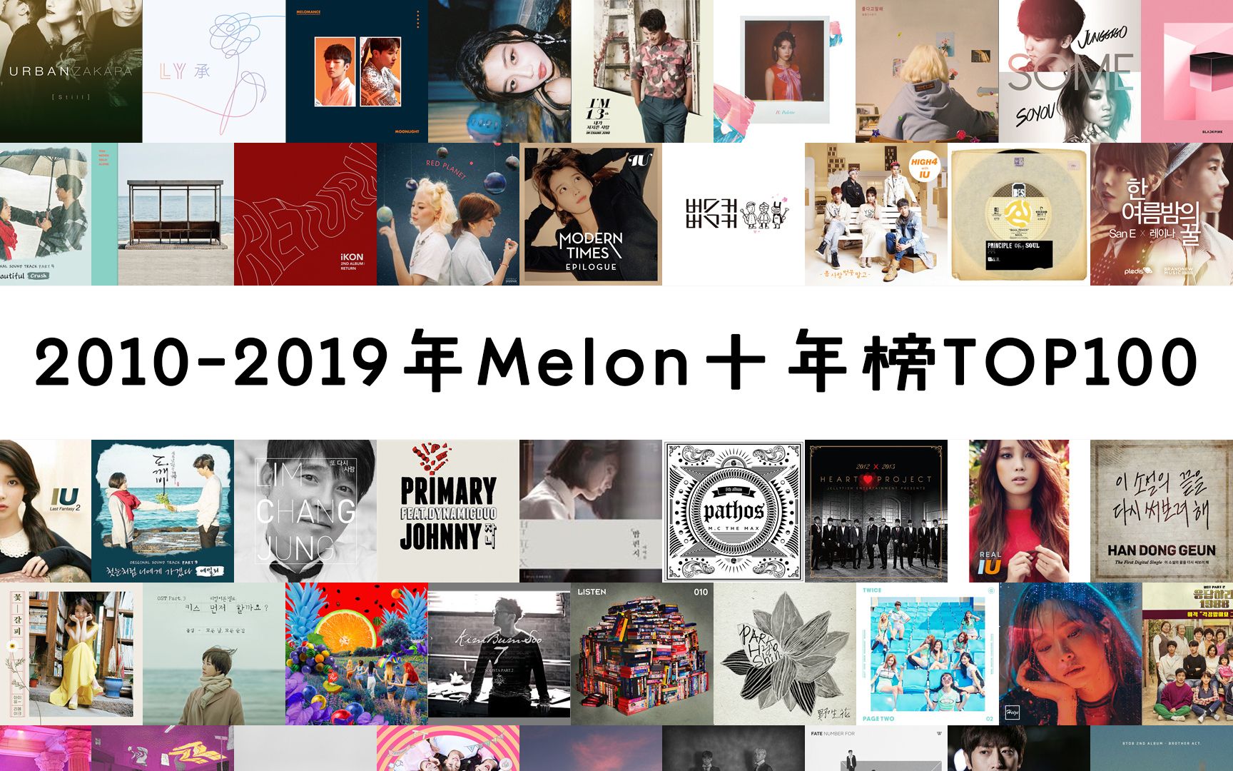 [图]【数据向】2010-2019年Melon十年榜TOP100（附年榜月榜周榜数据）