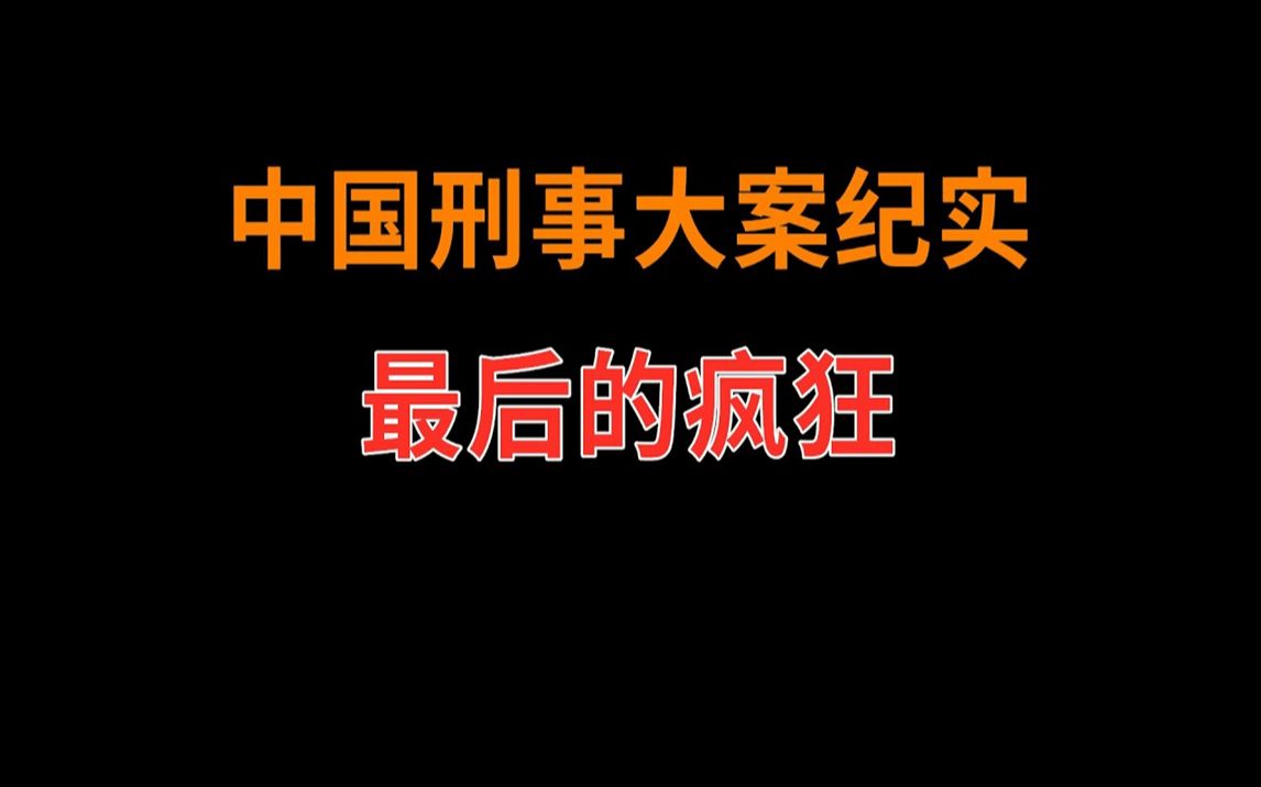 最后的疯狂  中国刑事大案纪实  刑事案件要案记录哔哩哔哩bilibili