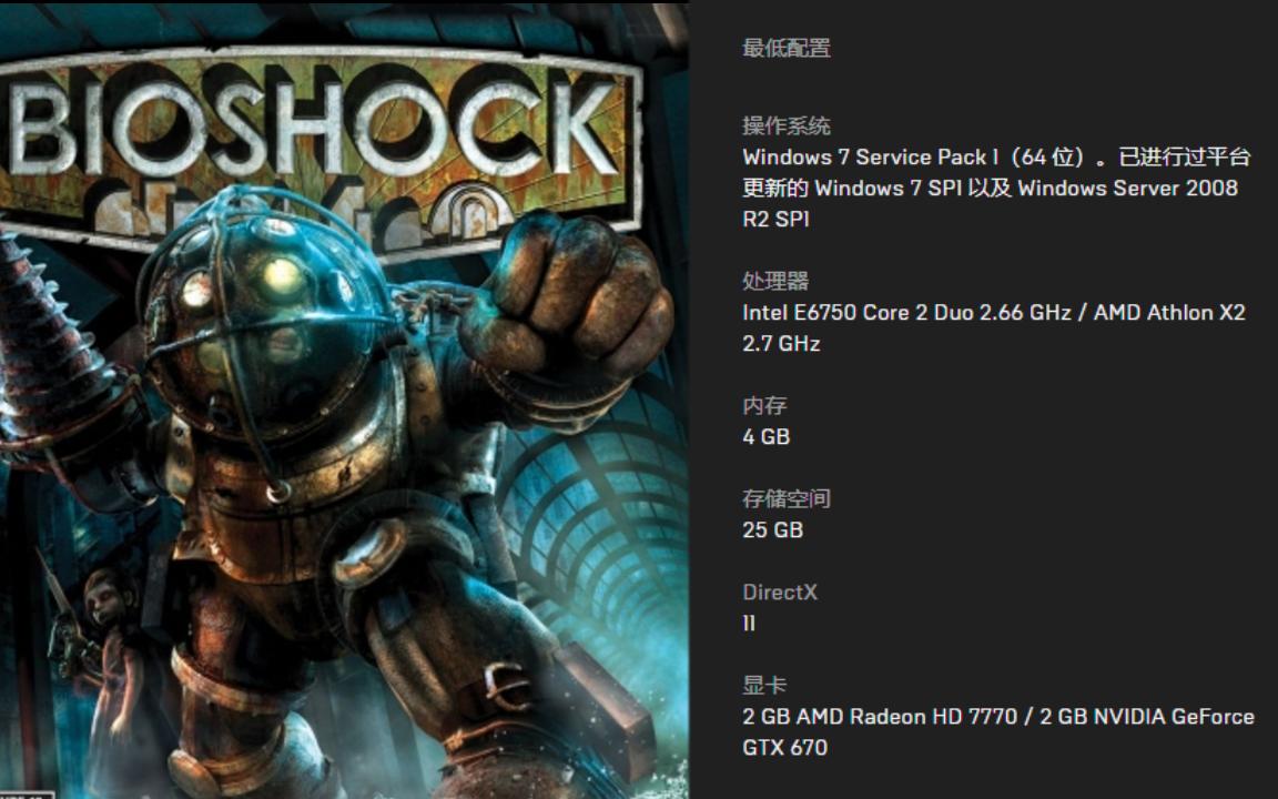 [图][EPIC白嫖]试玩生化奇兵1 重制版支持简体中文（BioShock）