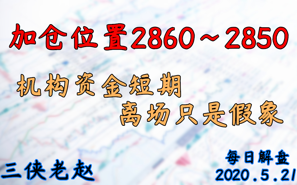 2020.5.21 大盘加仓位置28602850,机构资金短期离场只是假象哔哩哔哩bilibili