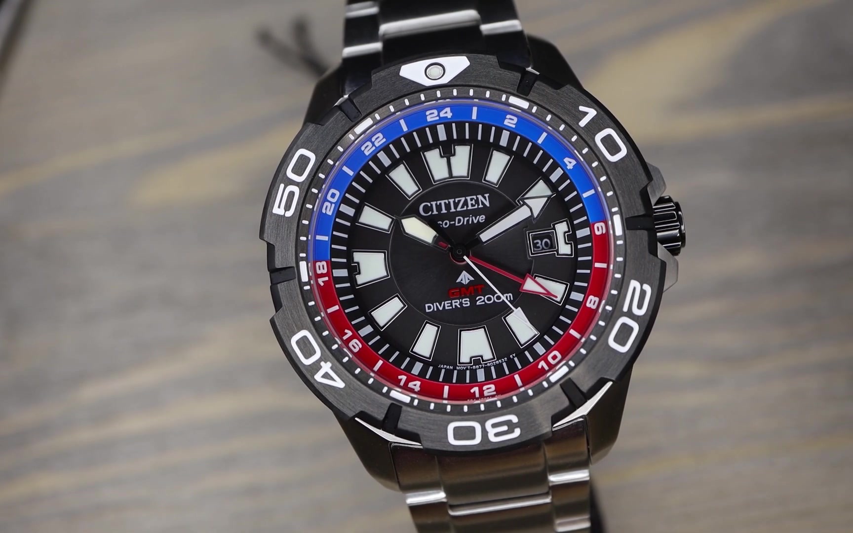 西铁城citizen promaster eco-drive 光动能gmt专业潜水表