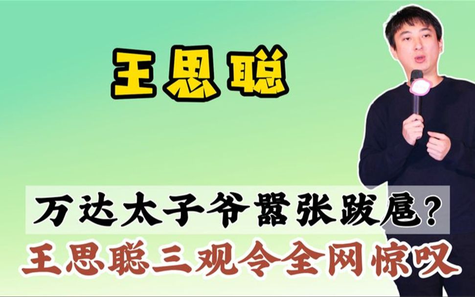 万达太子爷王思聪,用斐济水做饭戴千万腕表,三观到底有多正呢?哔哩哔哩bilibili