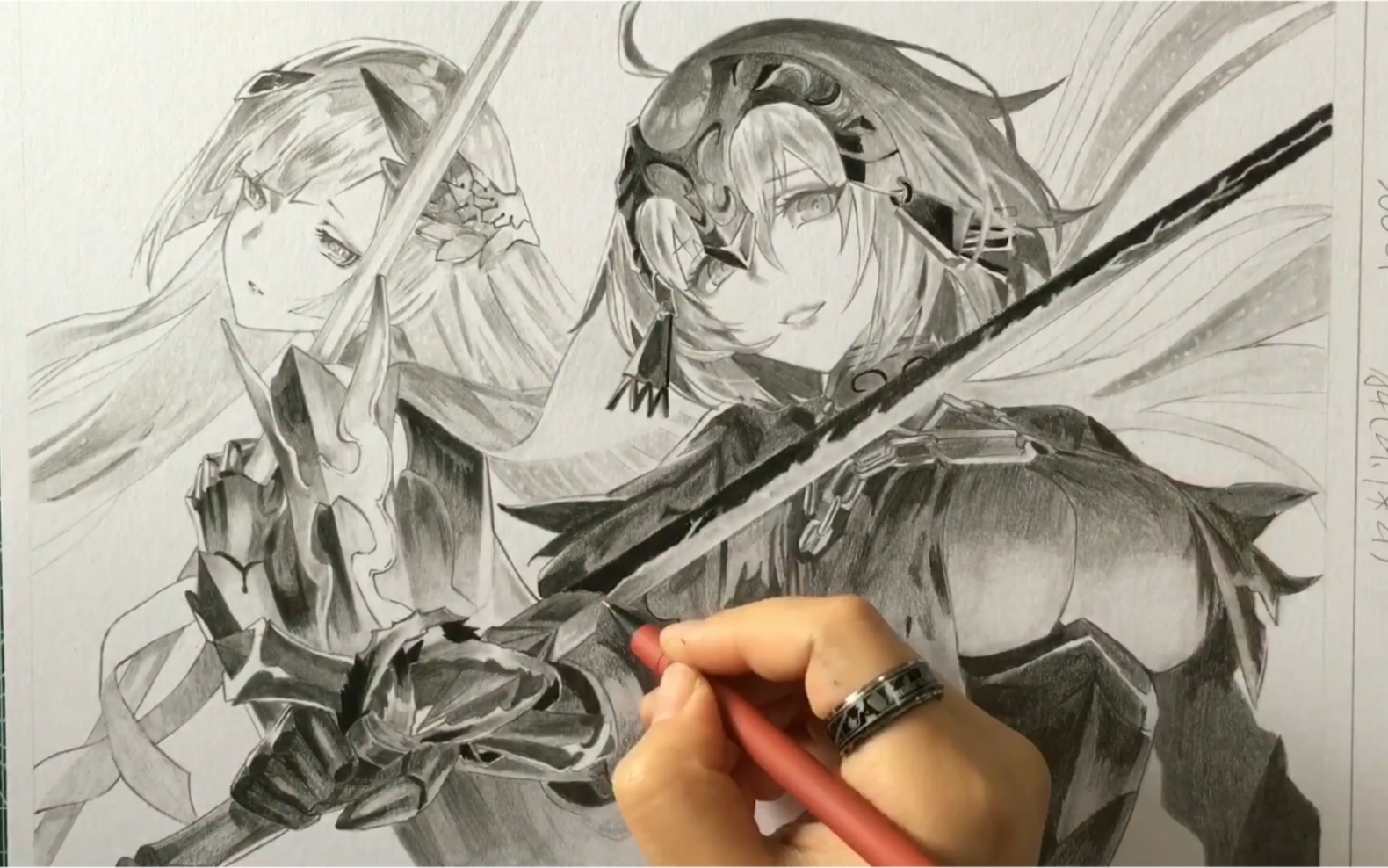 【贞德1期】如何用铅笔画个动漫fate贞德