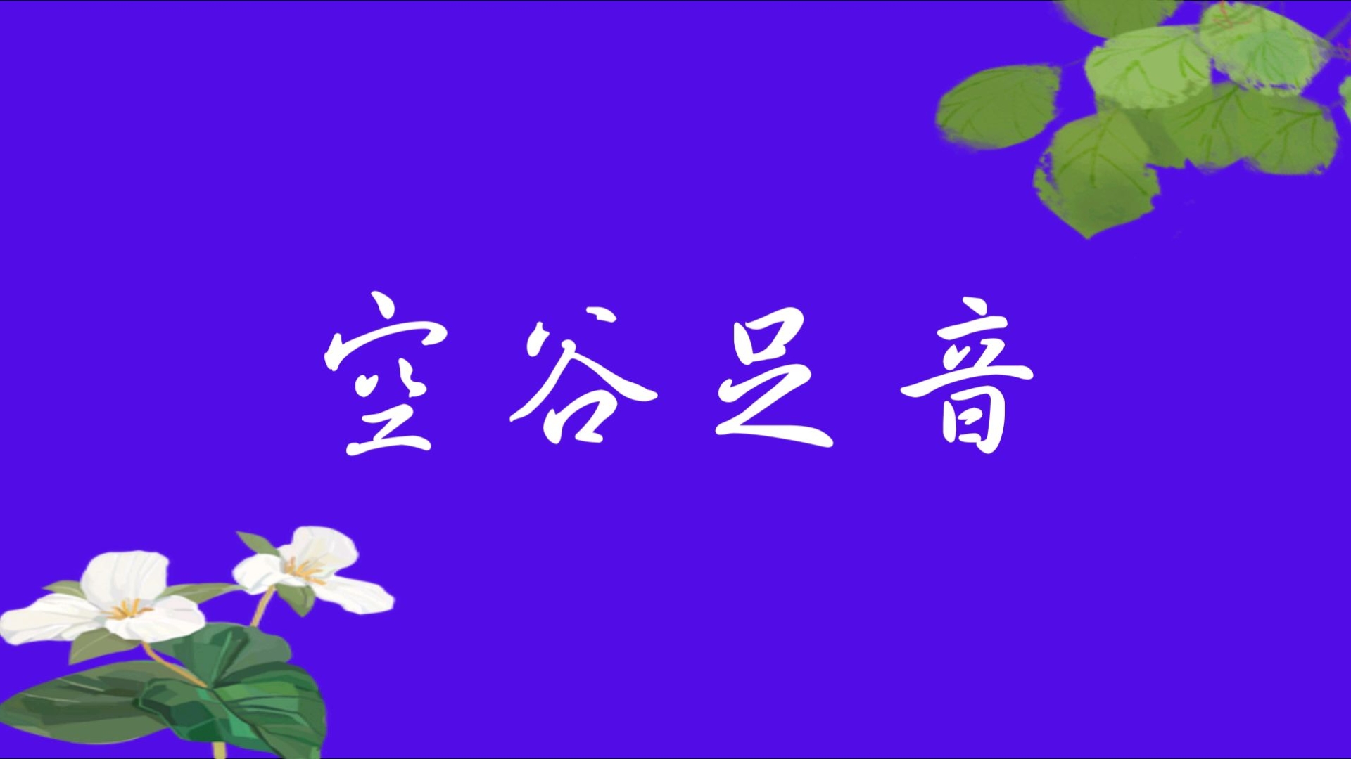 空谷足音 | 每天积累一个成语哔哩哔哩bilibili