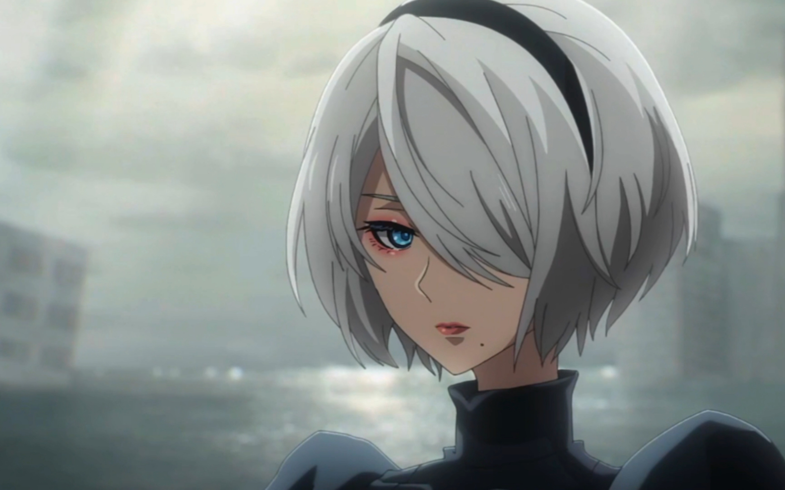 摘下眼罩的2b太美了!