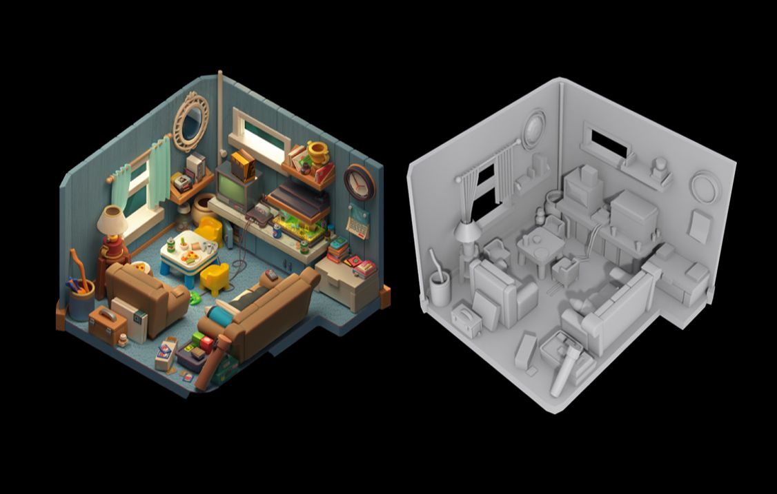 【3dmax建模】卡通卧室场景制作教学,适合小白练习的场景案例!