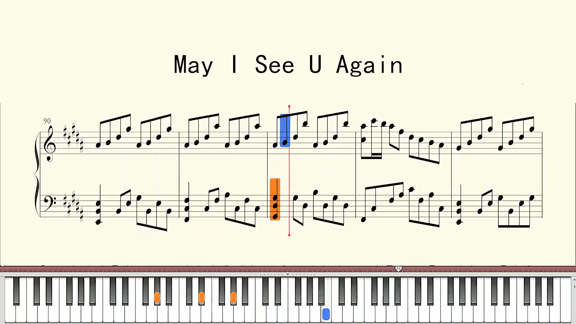 钢琴谱mayiseeuagain钢琴谱钢琴教程五线谱钢琴简谱