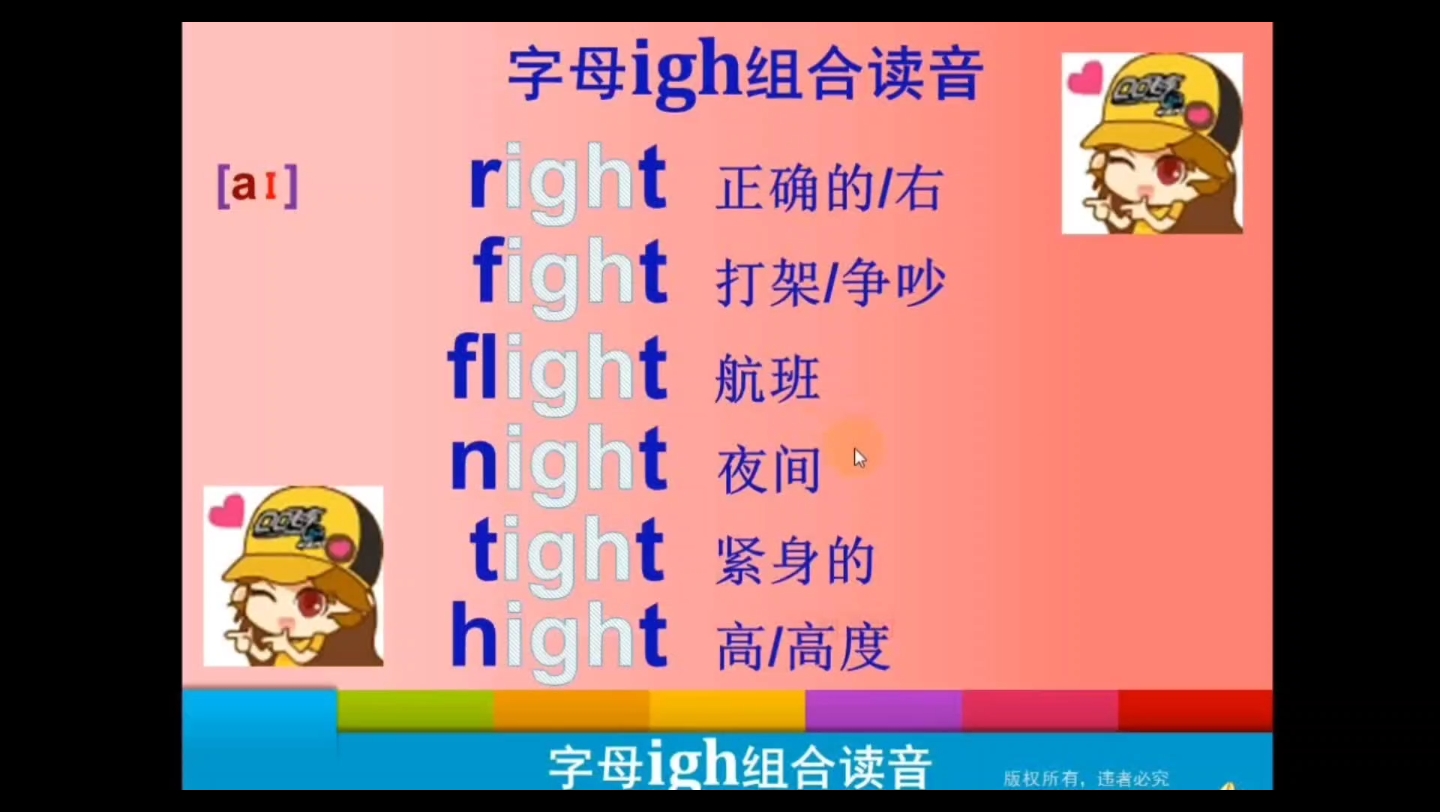 字母 igh 组合读音 自然拼读 零基础英语哔哩哔哩bilibili