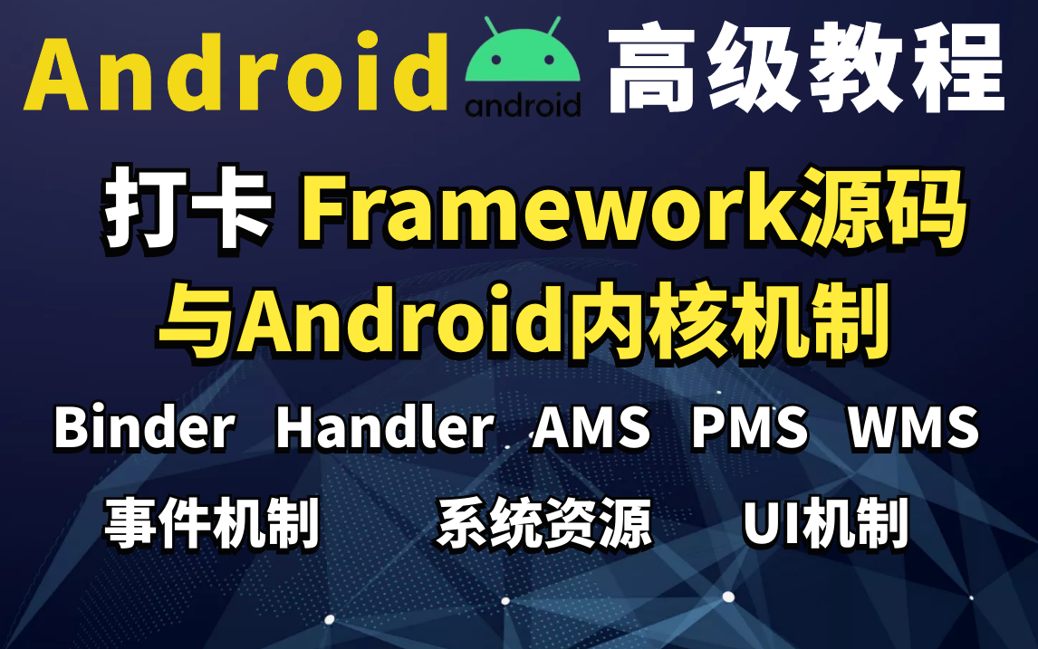 [图]打卡Framework源码与Android内核机制：Binder+Handler+WMS+PMS+AMS+事件机制与UI机制，2022你涨薪面试必Get的技能！