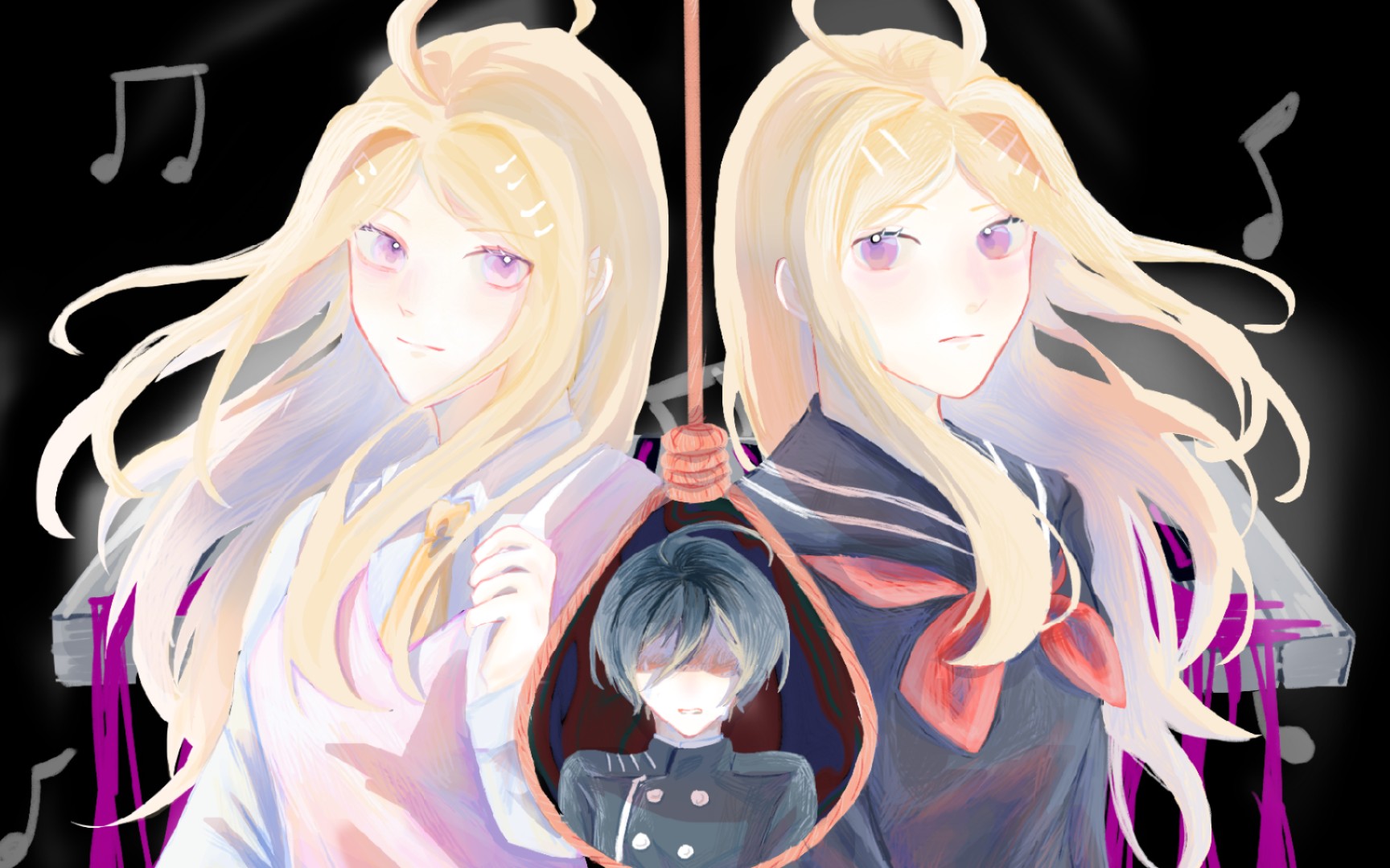 (弹丸论破v3/赤最赤/绘画过程).