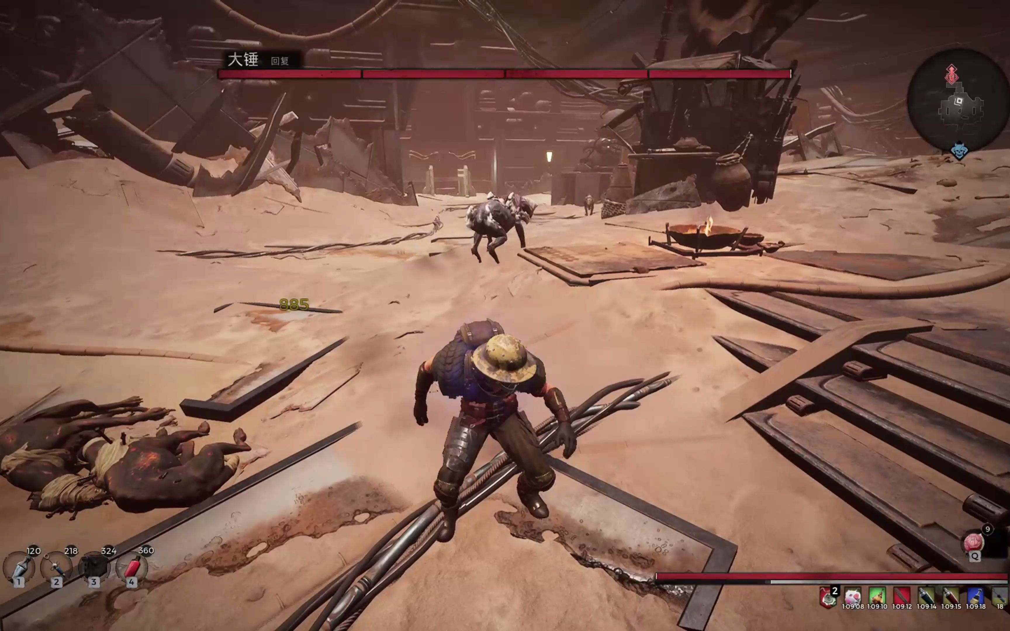 遗迹灰烬重生拳王殴打洛姆大锤打狗拳法可以的