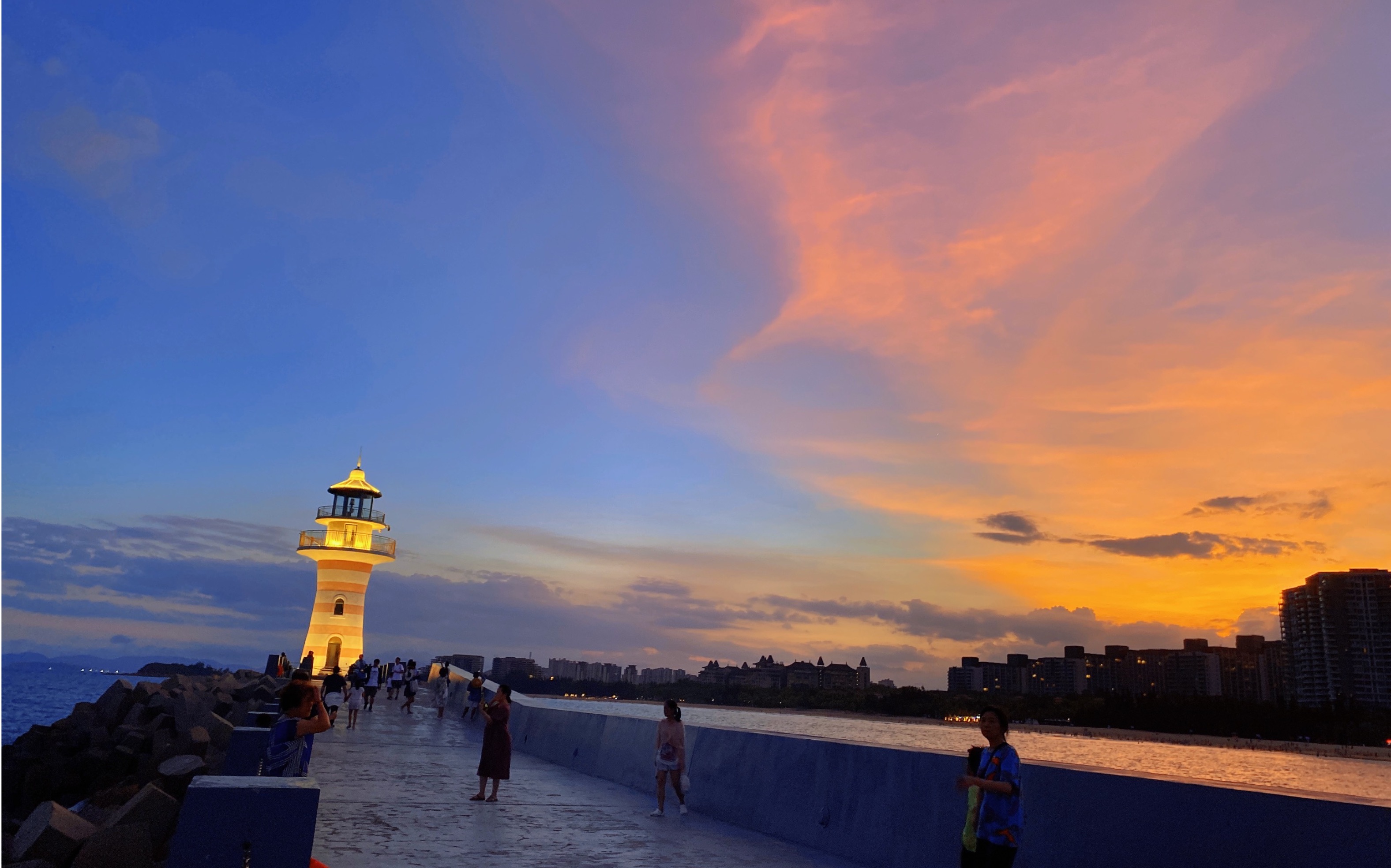 海陵岛夜景图片