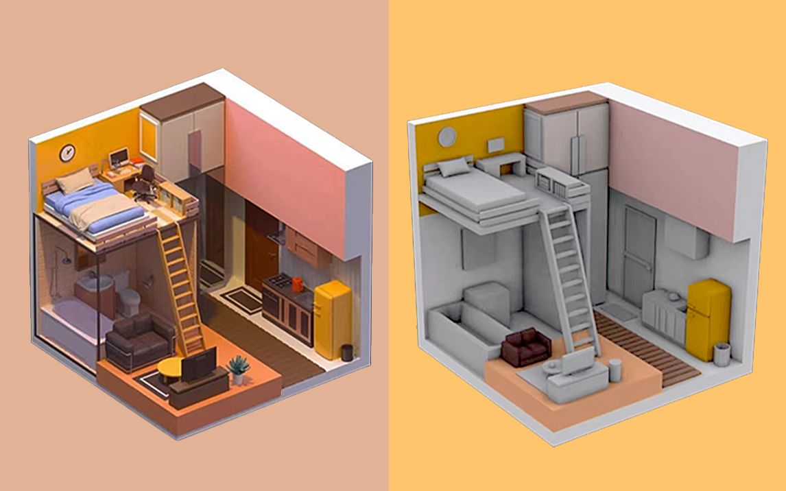 【3DMAX】卡通卧室场景模型制作、3Dmax零基础布线教程哔哩哔哩bilibili