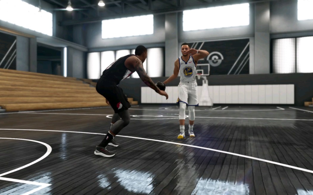 nbalive19库里拉开单打利拉德的手势吗