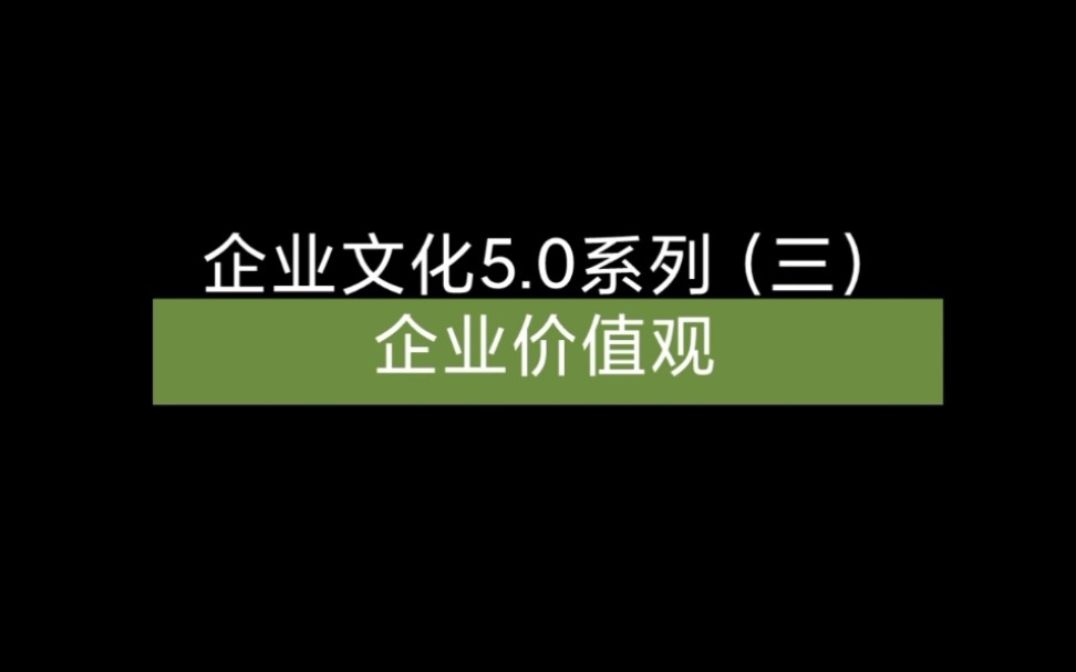 企业文化5.0系列(三)企业价值观哔哩哔哩bilibili