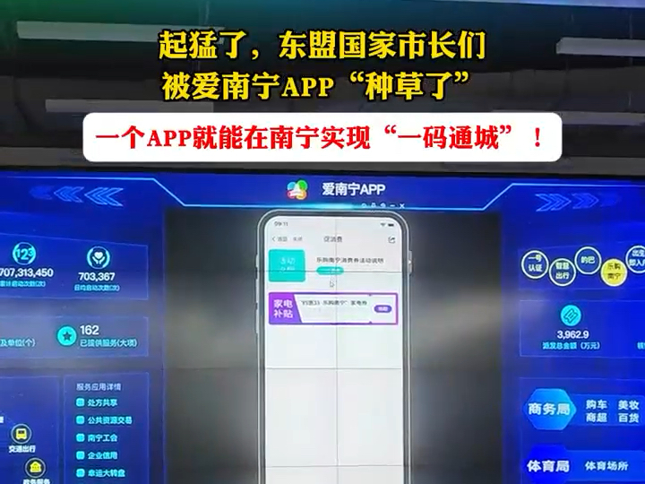 起猛了,东盟国家市长们被爱南宁APP“种草了”.一个APP就能在南宁实现“一码通城”!#世界市长对话ⷮŠ南宁 #新春南宁老友记 #南宁style哔哩哔哩...