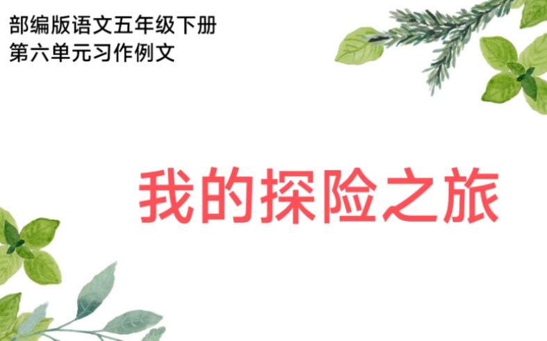 部编版语文五年级下册第六单元习作例文《我的神奇探险之旅》哔哩哔哩bilibili