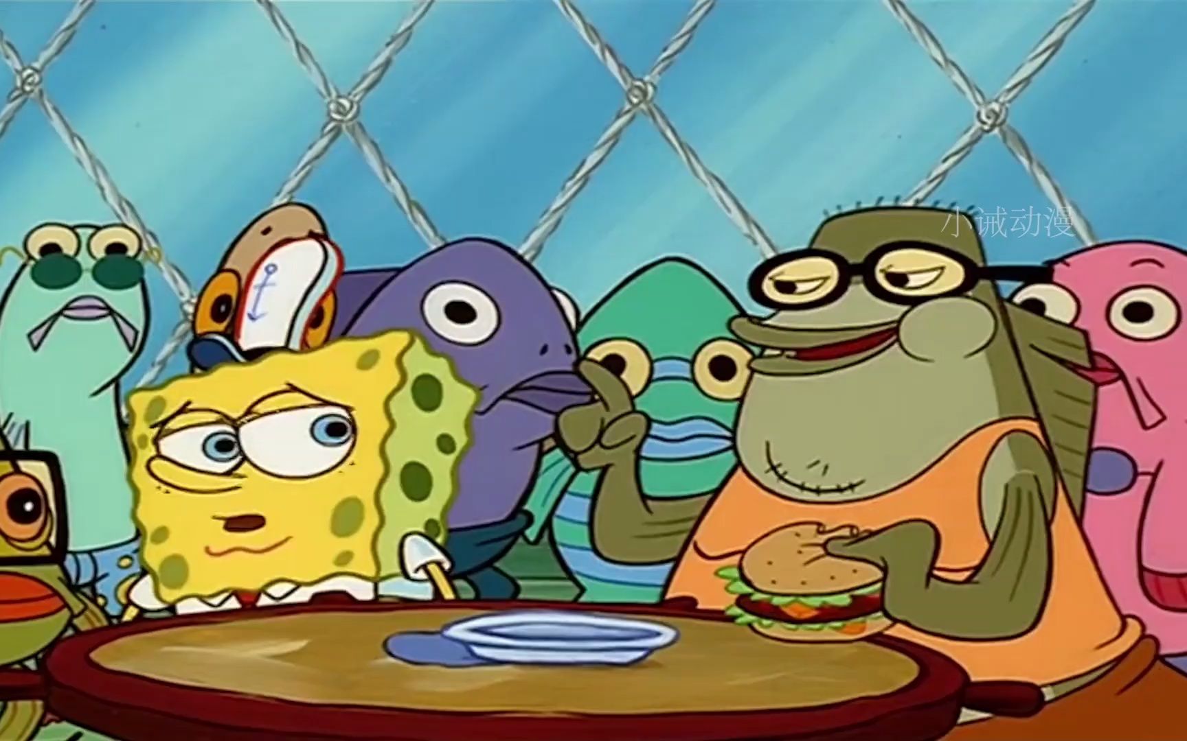 可恶的大块头居然说海绵宝宝没有放腌椰菜,最后却被集体教训!