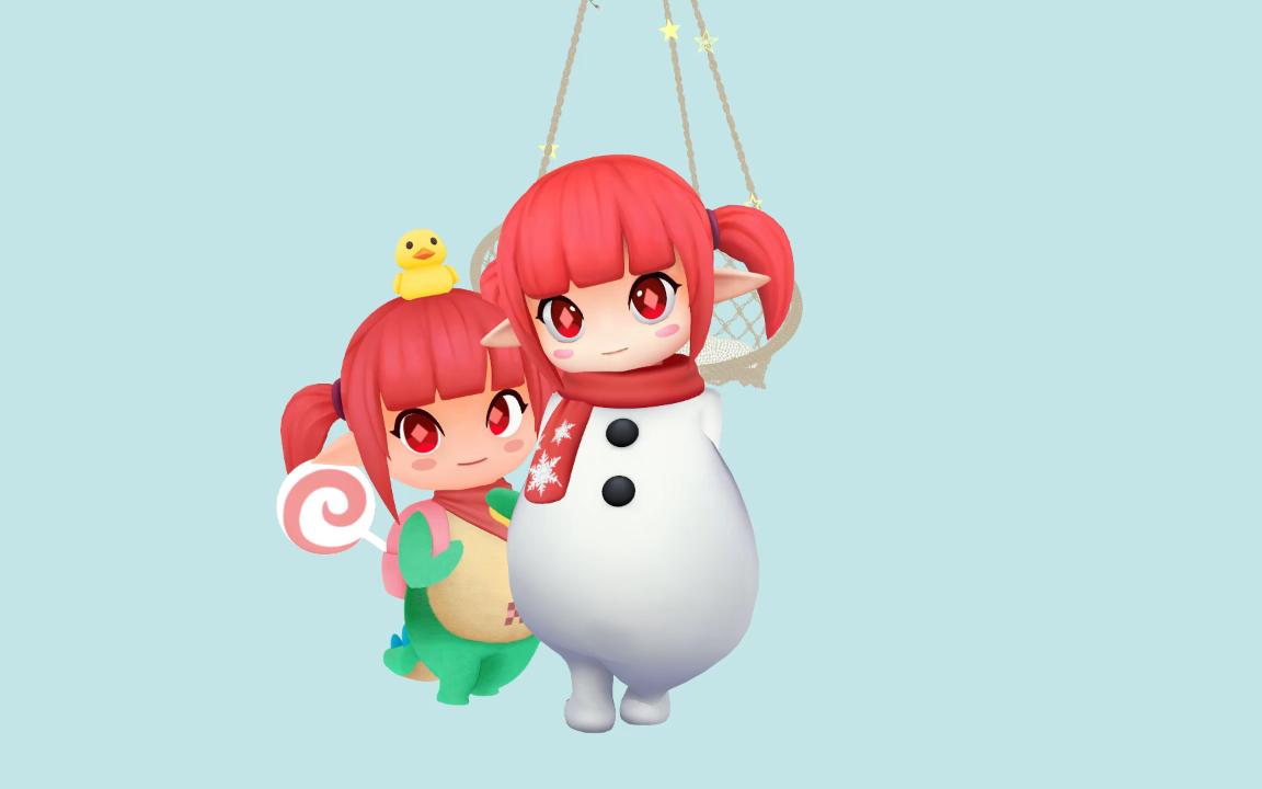 dnf雪人套《双人摇》2p竖屏