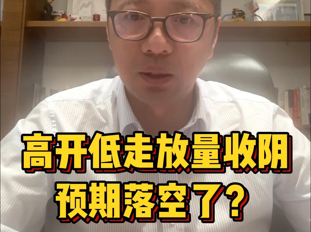 高开低走放量收阴,预期落空了?哔哩哔哩bilibili