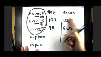 专升本英语  ex 前缀单词