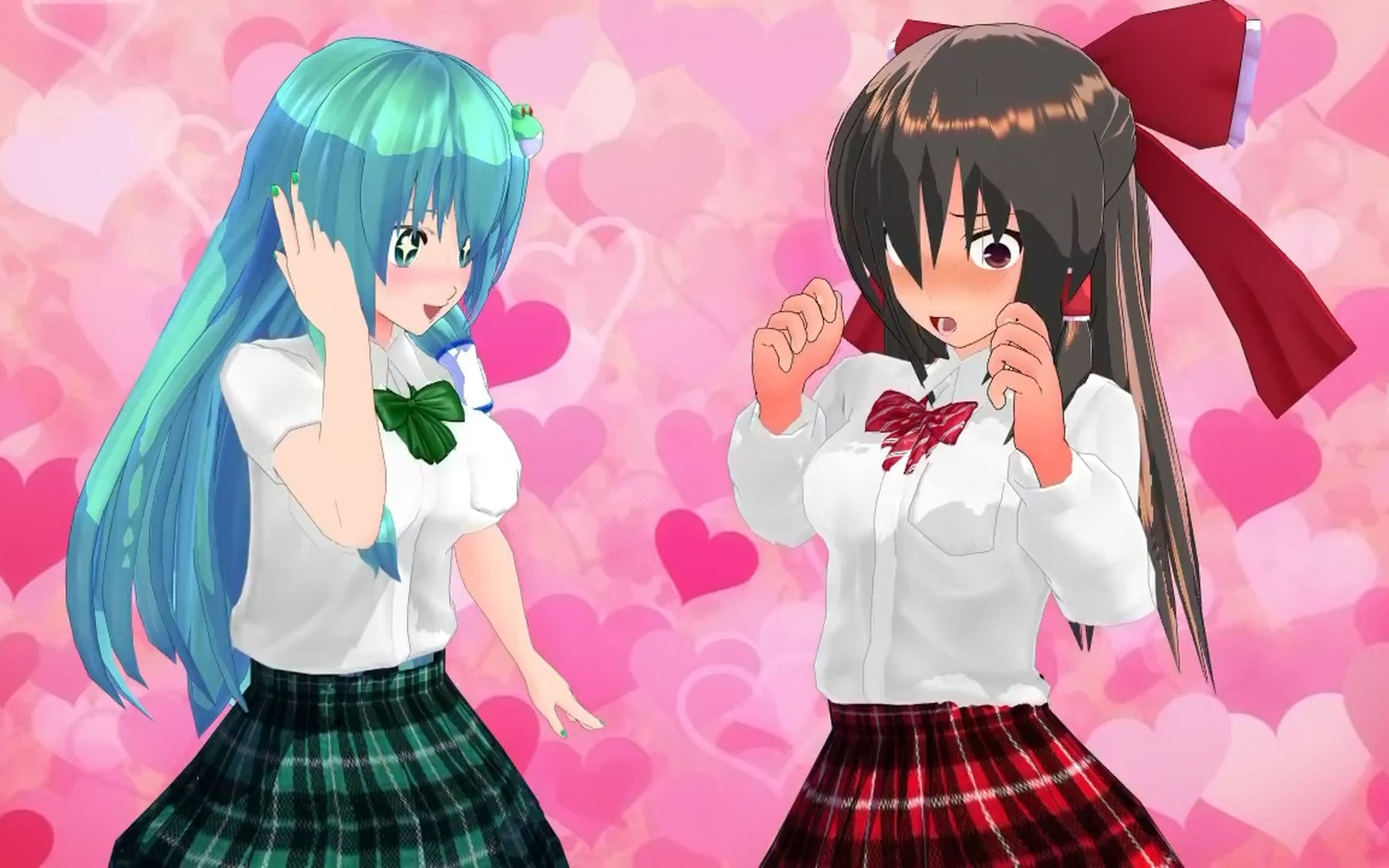 【东方MMD】无论如何都想和灵梦结盟的早苗【中字内嵌】_哔哩哔哩_bilibili