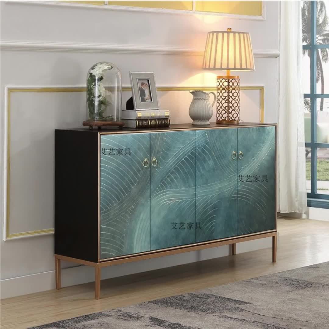 轻奢玄关柜港式简约现代入户鞋柜装饰柜美式餐边柜进门门厅隔断柜1457