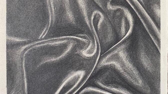 素描课堂《丝绸布》的质感练习 20200217