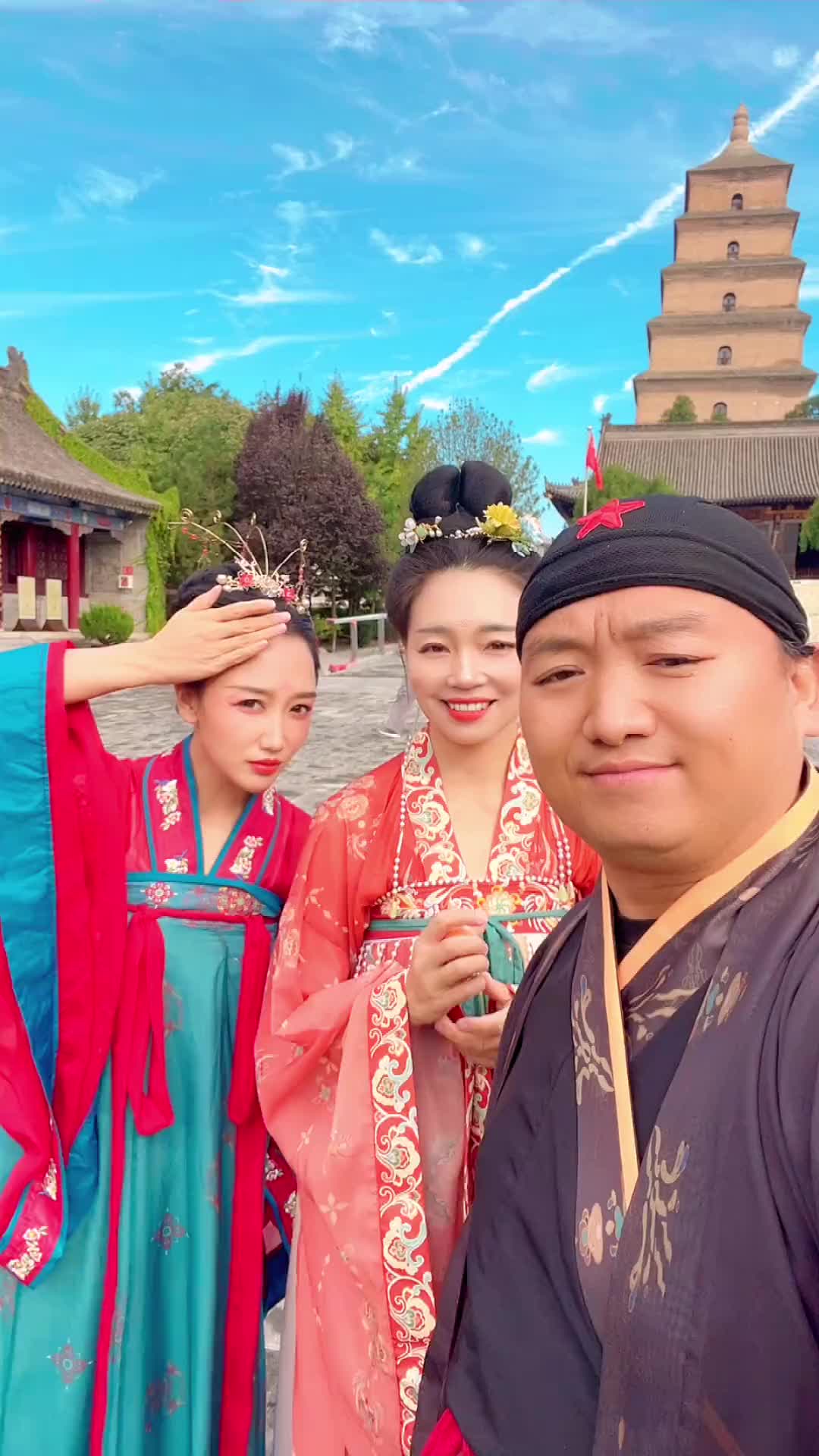 长得好像1000年前也是一家人一样一个叶子一个雯梓古都西安美