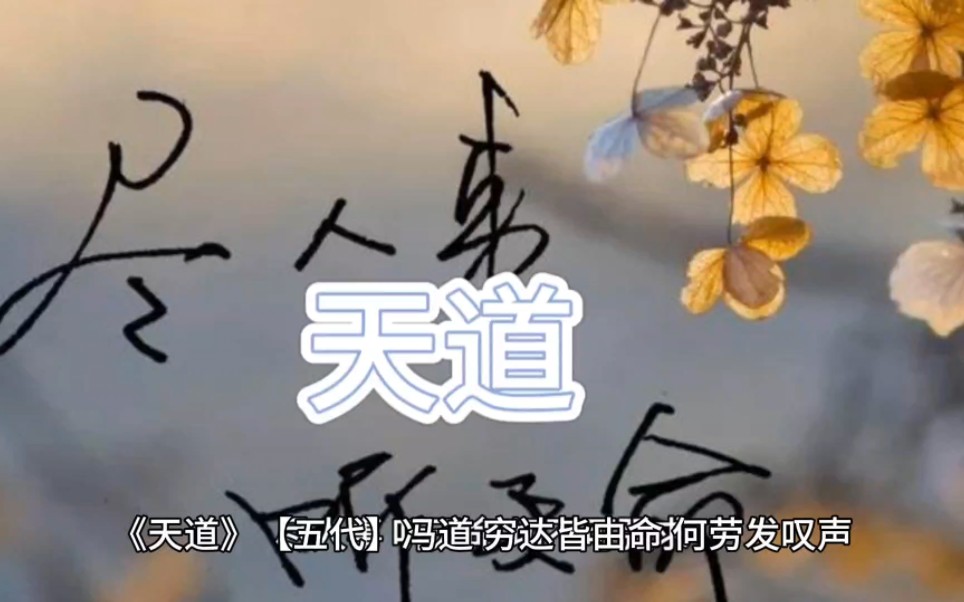 天道——尽人事,听天命哔哩哔哩bilibili