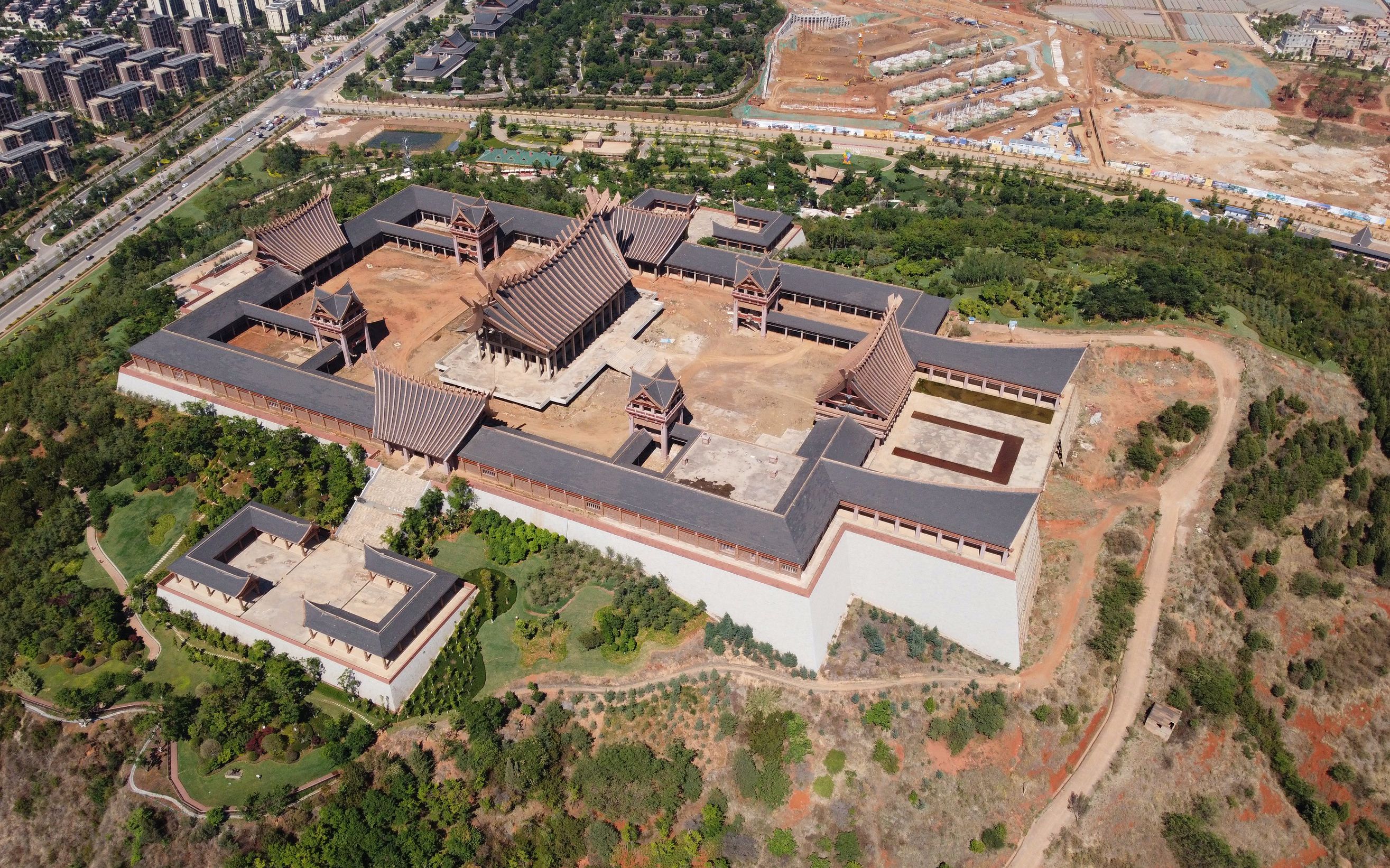 大疆mini拍摄云南省昆明市晋宁区晋城镇古滇博物馆20210422