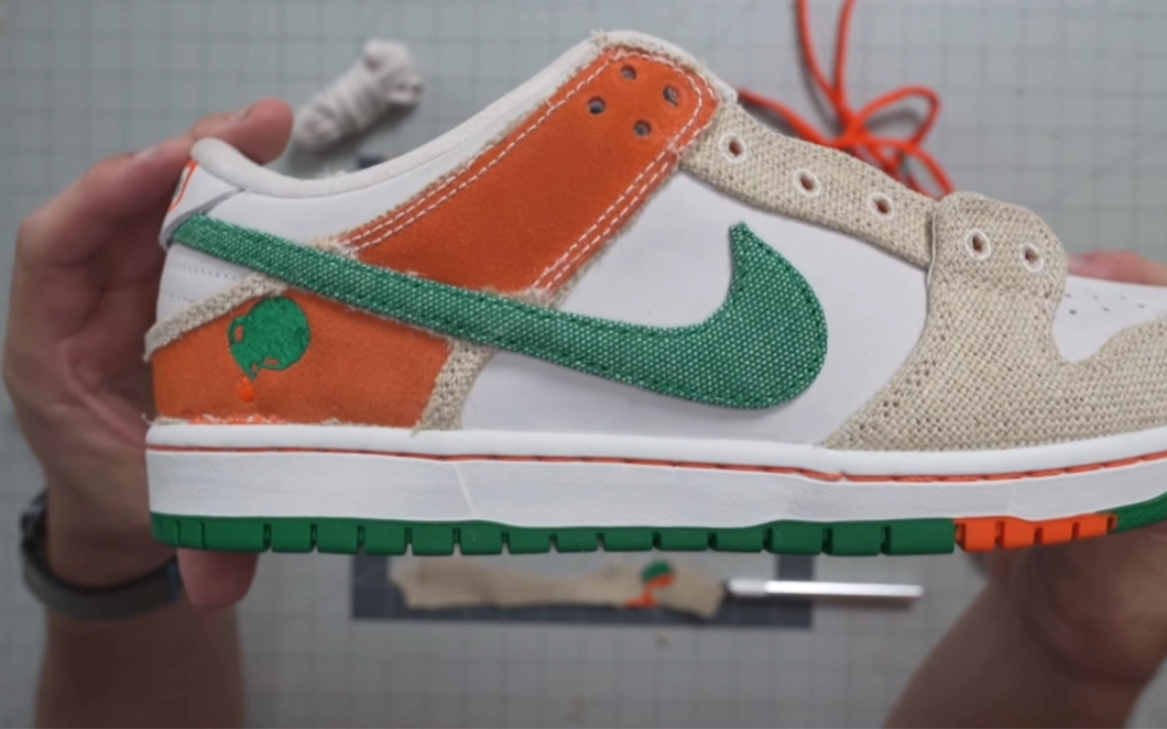 撕开之后的样子|jarritos x nike sb dunk low 撕撕乐 米色|bluetile