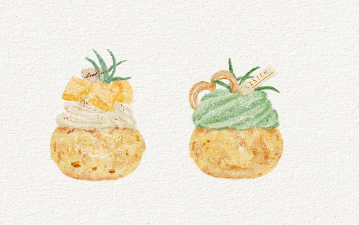 【原速跟画教程】ipad水彩甜品奶油泡芙绘画教程