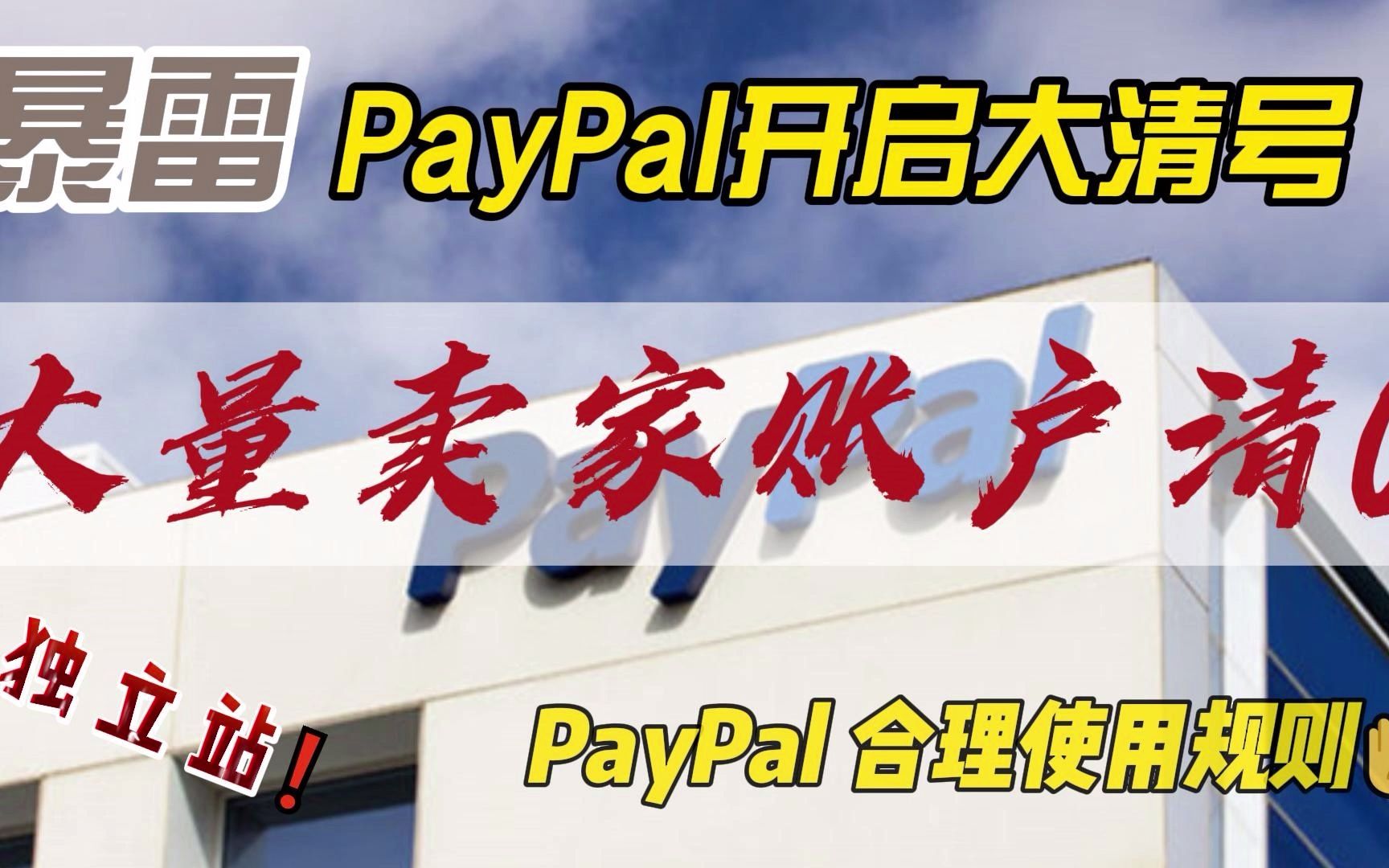 暴雷!!PayPal开启大清号,大量独立站卖家账户清0!哔哩哔哩bilibili