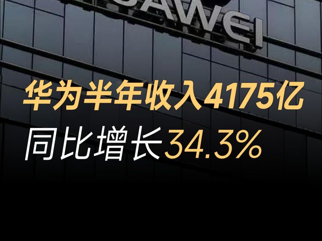 华为公布2024上半年业绩,4175亿 增长34.3%,经营情况符合预期哔哩哔哩bilibili