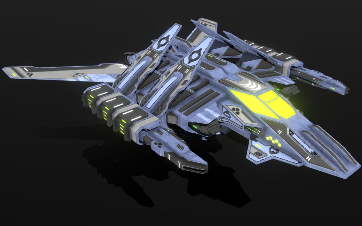 maya建模,次时代硬表面科幻战机建模全流程【模型 uv 材质】