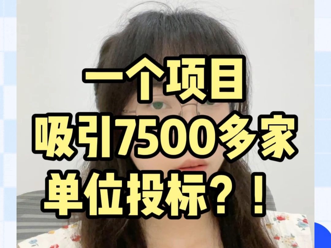 一个项目吸引7500多家单位投标?!哔哩哔哩bilibili