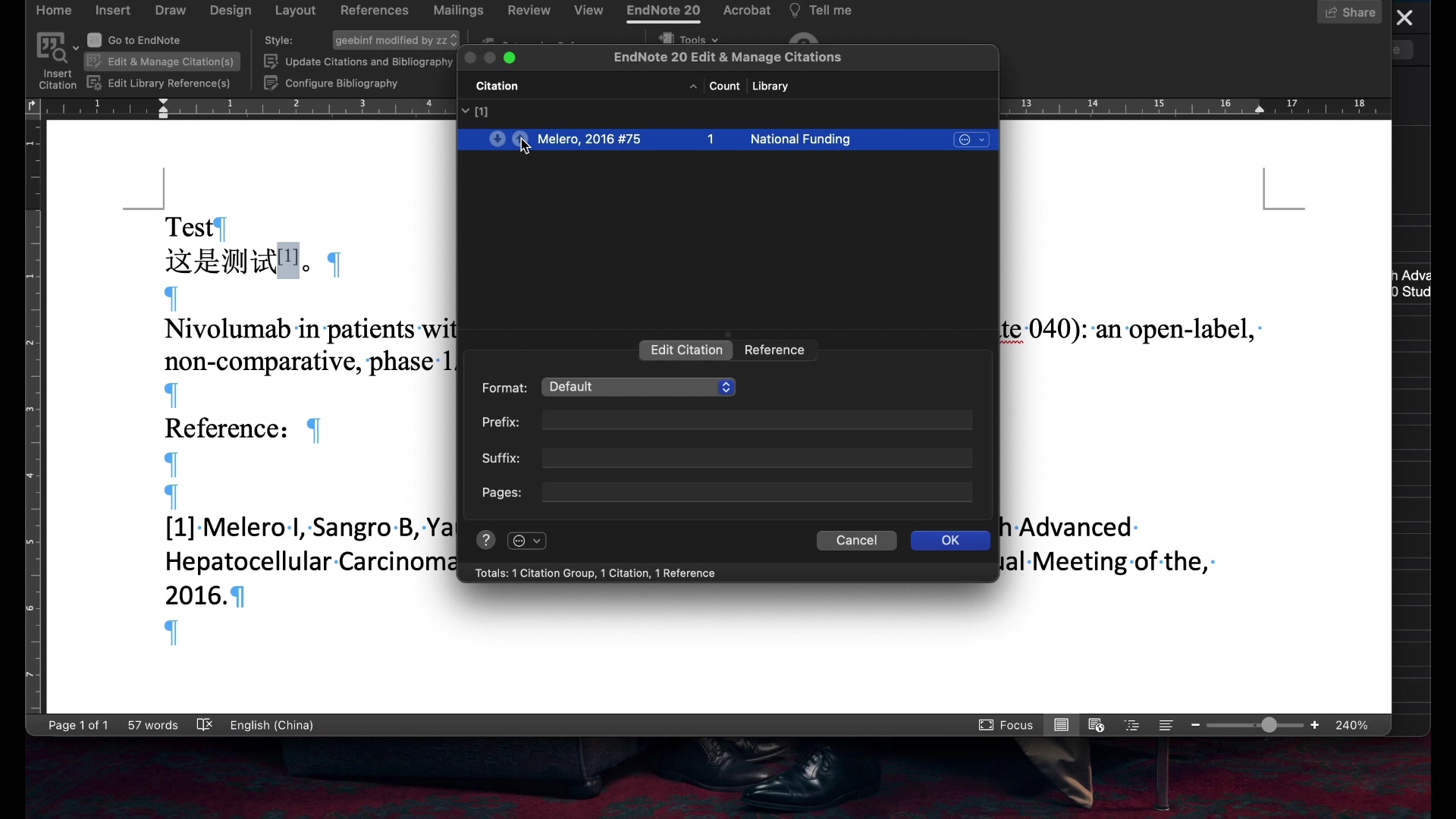 Macbook版Endnote20 参考文献引用操作哔哩哔哩bilibili