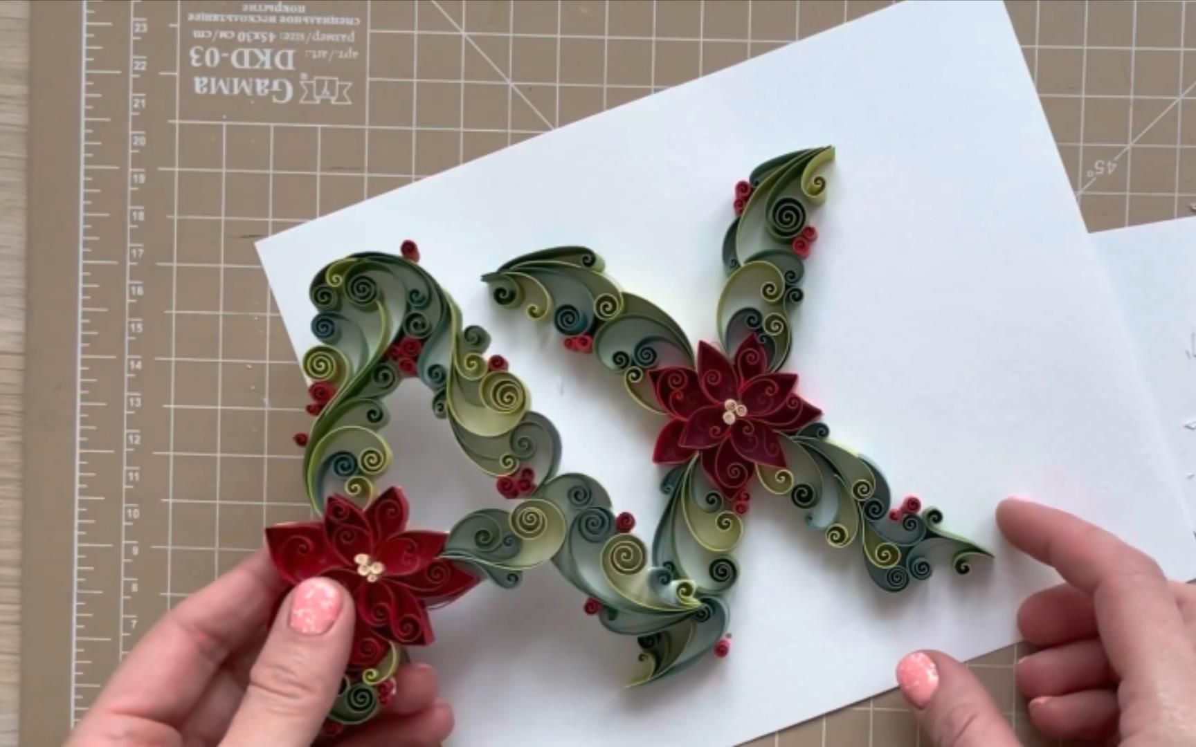 Quilling 衍纸工艺 衍纸字母 圣诞节字母装饰哔哩哔哩bilibili