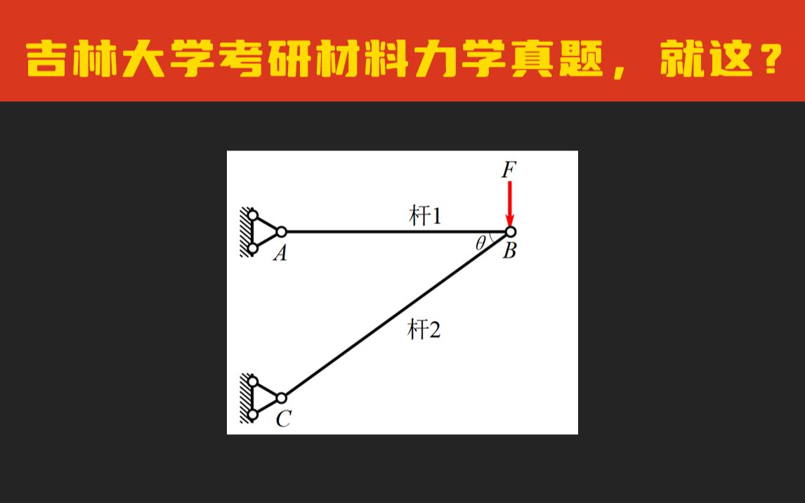 [图]材料力学考研真题 | 杆件平衡的受力分析（吉林大学2014年真题）