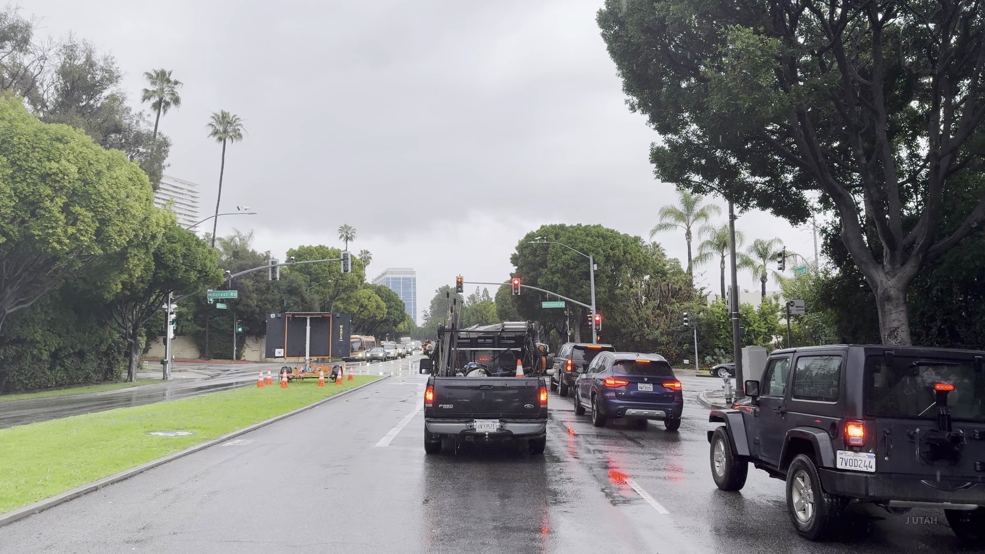 【4k hdr】雨天驾驶洛杉矶好莱坞