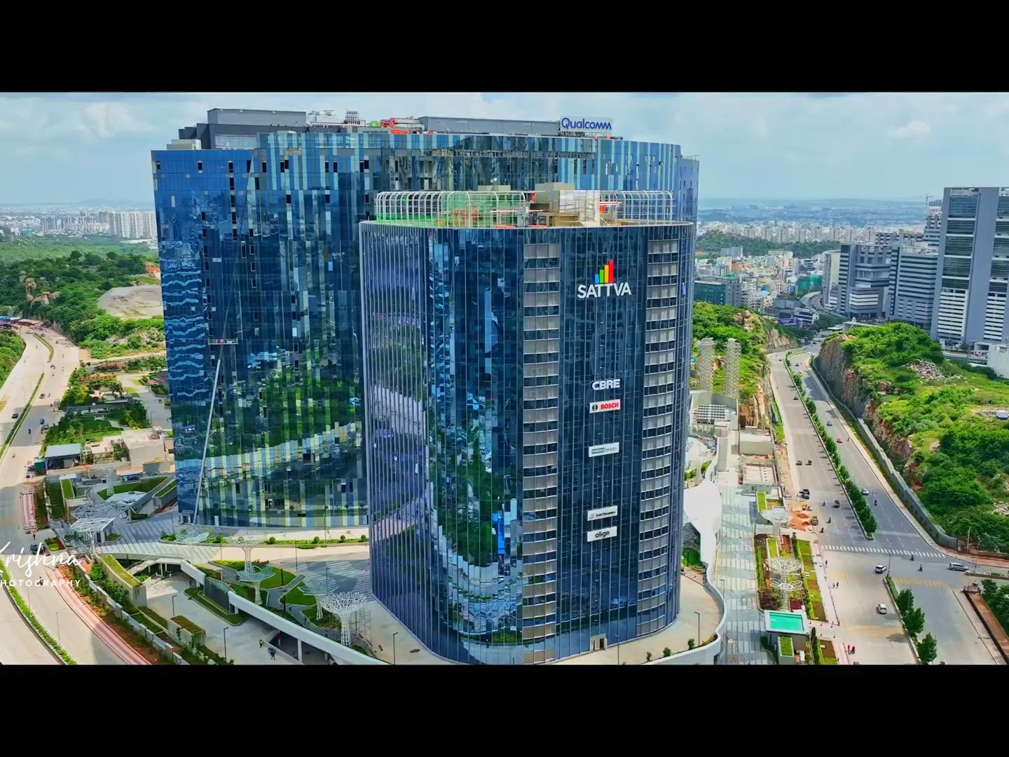 印度一线城市海德拉巴hi-tech航拍,本地繁华所在, it外包行业聚集地
