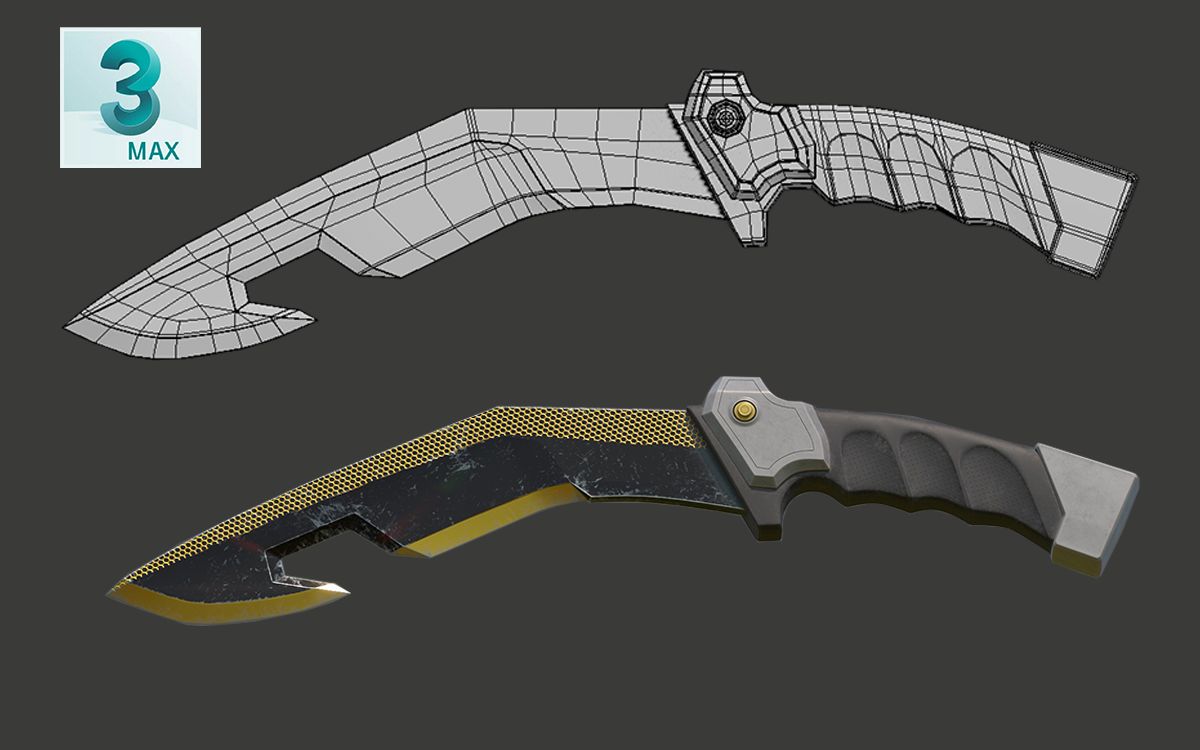 零基础建模师入门必学案例教程——冷钢匕首,3dmax次世代全流程教 