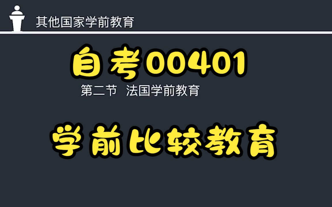 [图]自考00401学前比较教育精讲课程-第6章其他国家学前教育02法国学前教育