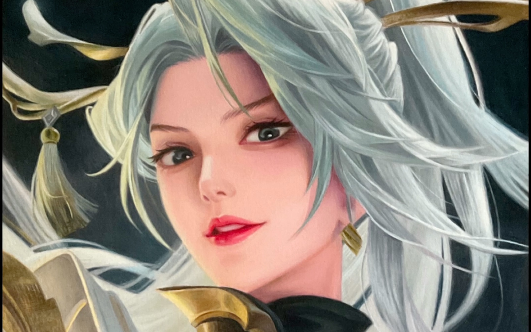 上官婉儿彩铅绘画过程.快进120倍!