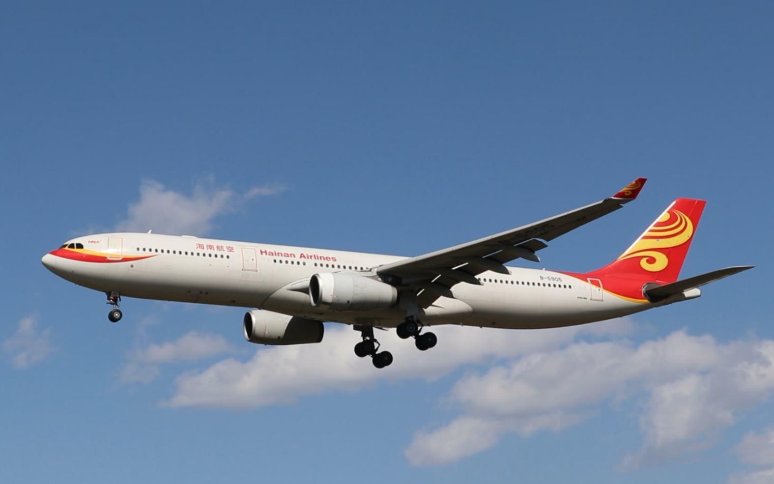 海南航空a330降落pek北京首都国际机场36r-北京八卦台公园